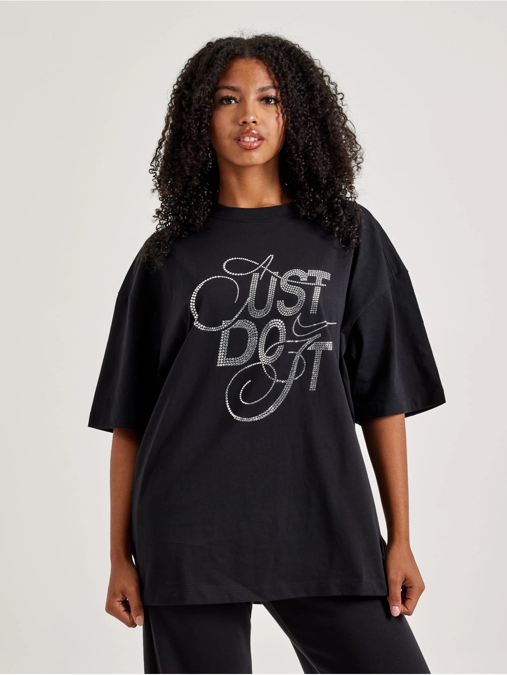 Nike Black Short Sleeve 'Just Do It' Oversized Fit Tee